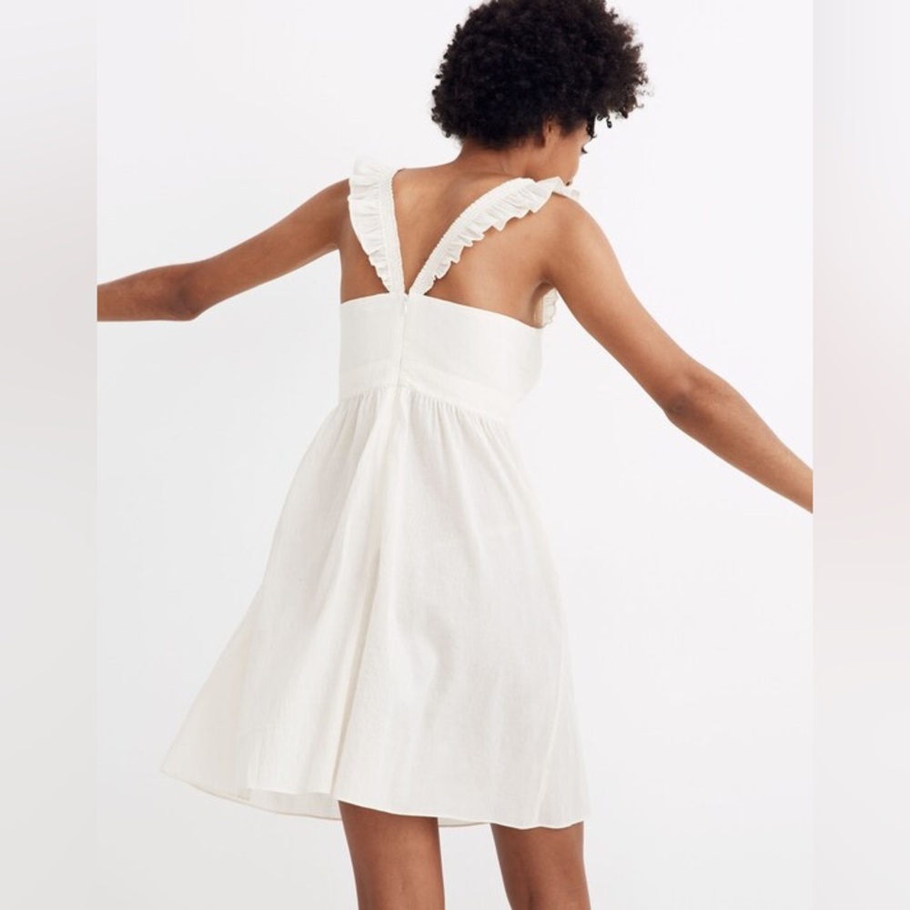 NWT Madewell Ruffle-Strap Empire Dress in Pearl Ivory size 6 - Picture 2 of 15